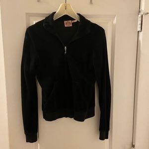 Black Terry Cloth Juicy Couture Zip Up